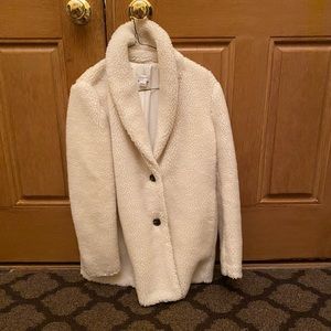 J. Crew White Sherpa Coat